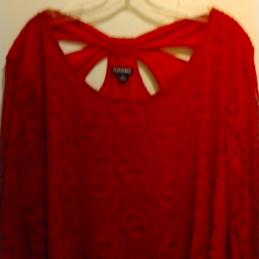Roz & Ali 3/4 Sleeve Lace Shirt